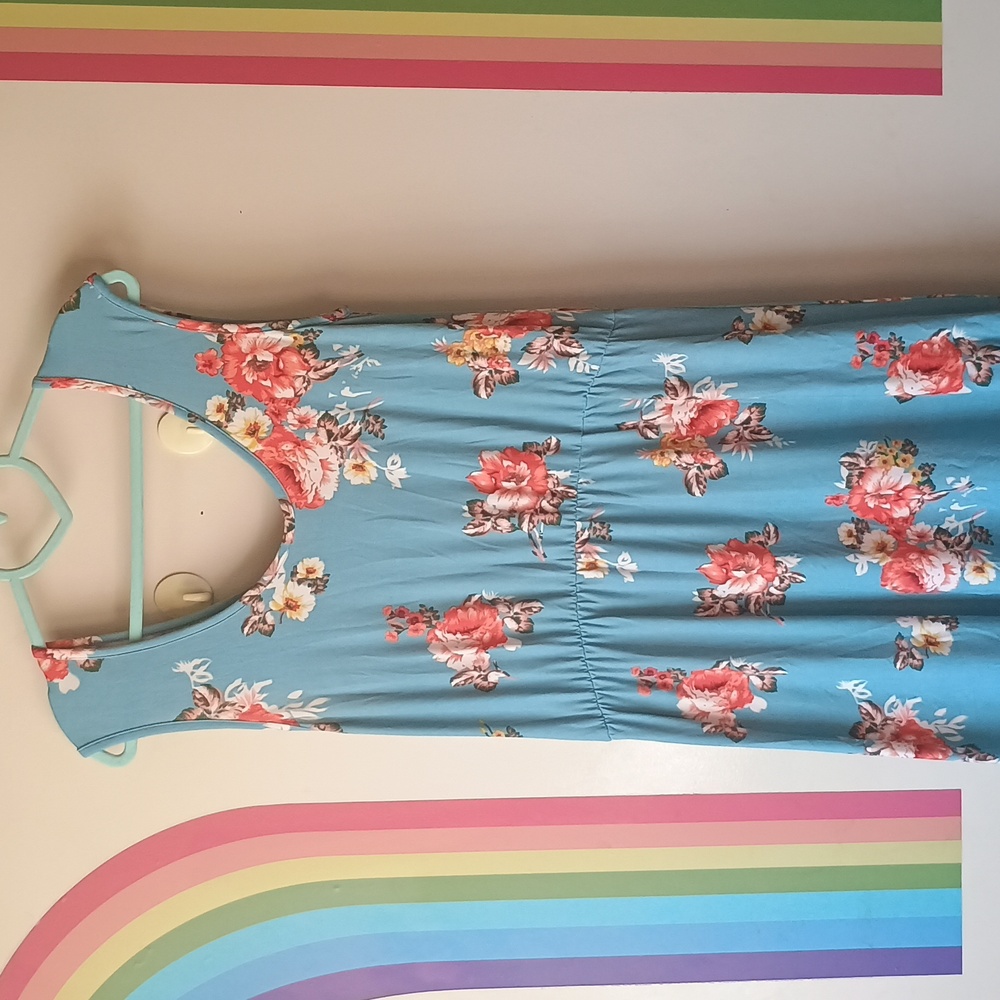 Velvet Torch Soft Blue Floral Maxi Dress